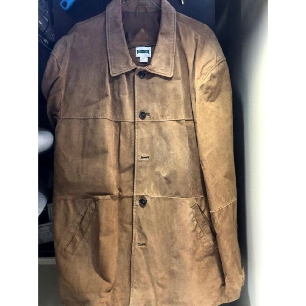 Lake Matley Vintage Brown Suede Overcoat Buttoned Womens 2XL
